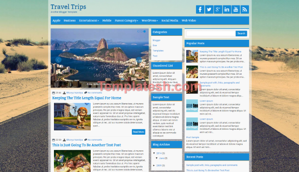 travel trips blogger template