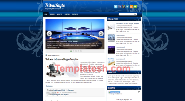 tribal style blogger template
