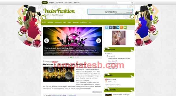 vector fashion blogger template