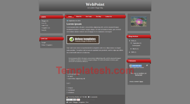 web point blogger template