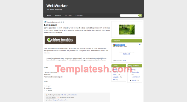 web worker blogger template